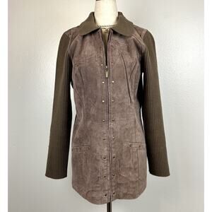 NWOT Denim & Co Vintage Y2K Suede Jacket Women’s XS Studded Western Boho